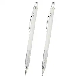 Unique Bargains - 2pcs Mech Pencil 0.7mm, Lead Holder Medium Point Metal for Drawing, Sketching, Woodworking - White