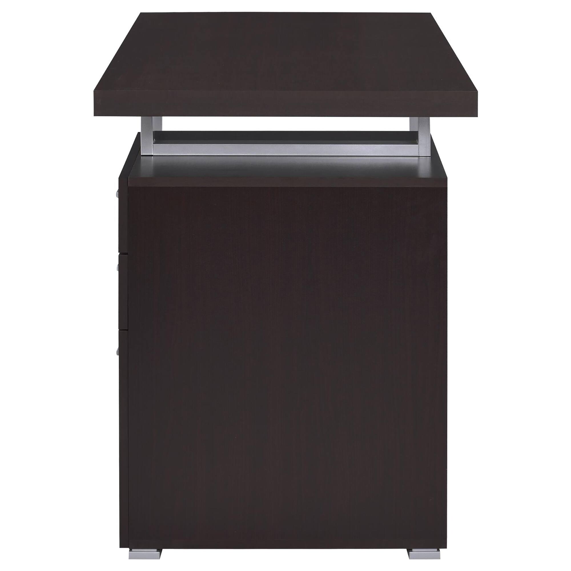 Alt View 2. Tiramisubest - Cappuccino 3-drawer Reversible Office Computer Desk - Cappuccino.