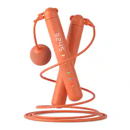 Cluzine - Jump Rope Multifunctional Smart Voice LED Display Adjustable Steel Skipping Rope Fitness - Orange