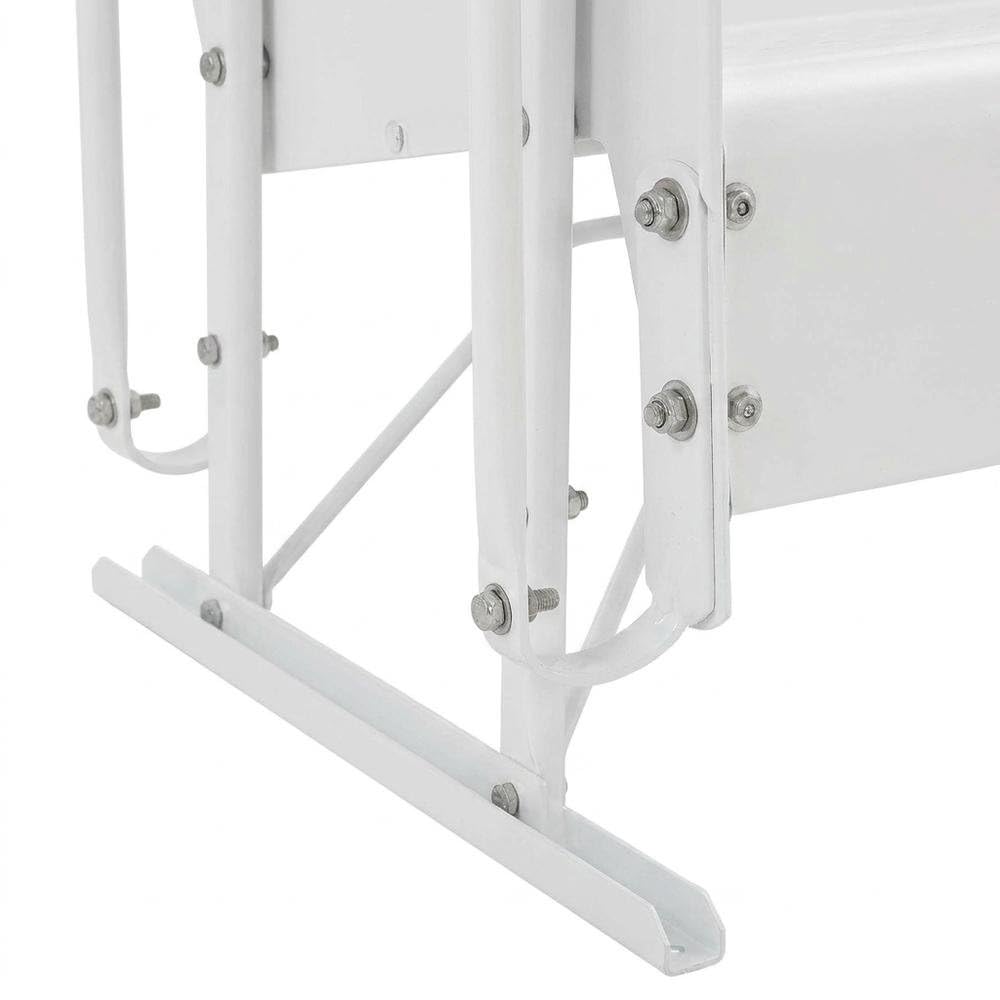 Alt View 2. Outdoor Escape - White outdoor sofa glider with anti-tip hardware and 3-seat capacity - White Gloss.