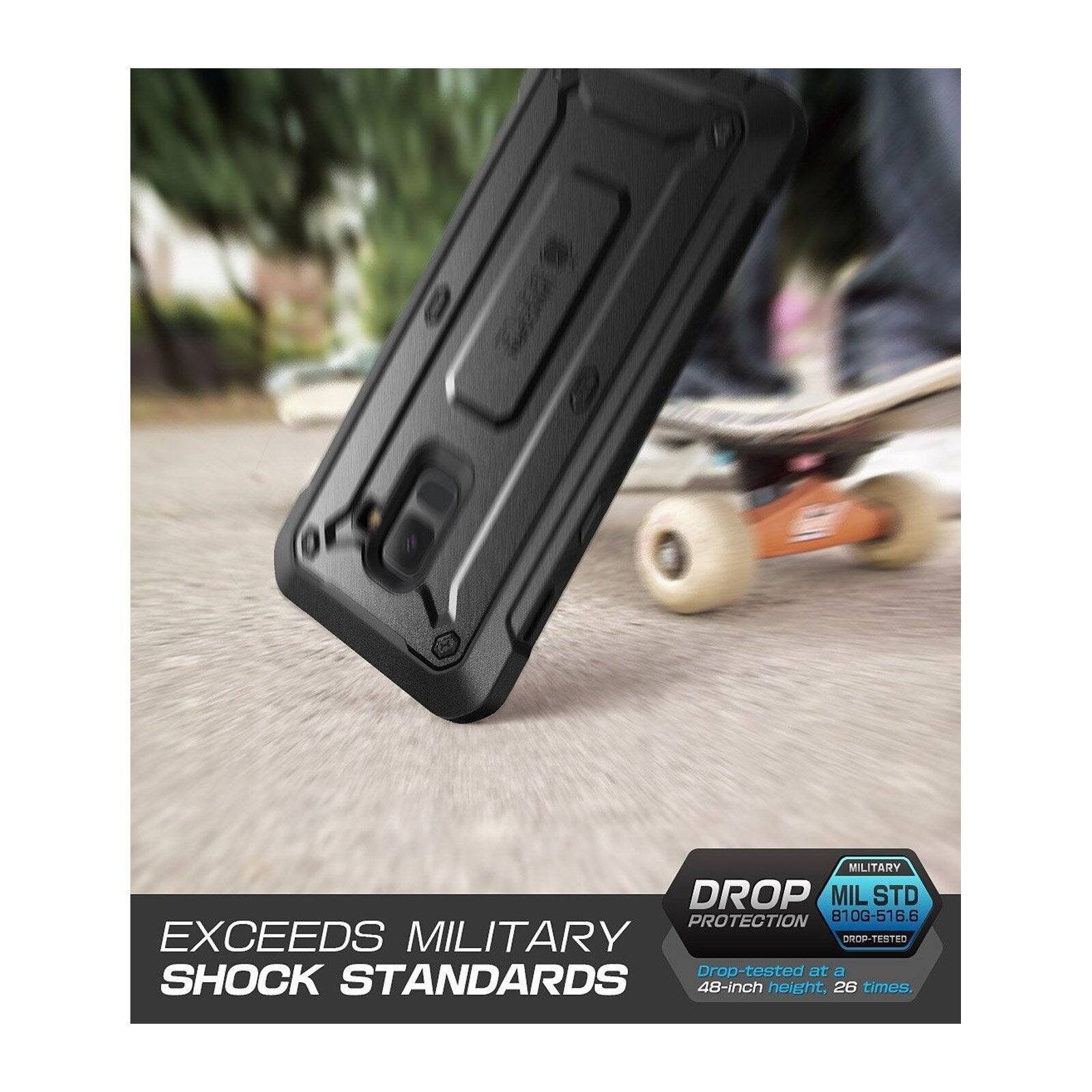 MILITARY DROP PROTECTION  
MIL STD 810G-516.6  
EXCEEDS MILITARY DROP-TESTED  
Drop-tested at E SHOCK STANDARDS  
48-inch height, 26 times.  

EXCEEDS MILITARY SHOCK STANDARDS  

DROP PROTECTION  
MILITARY  
MIL STD 810G-516.6  
DROP-TESTED  
Drop-tested at a 48-inch height, 26 times.