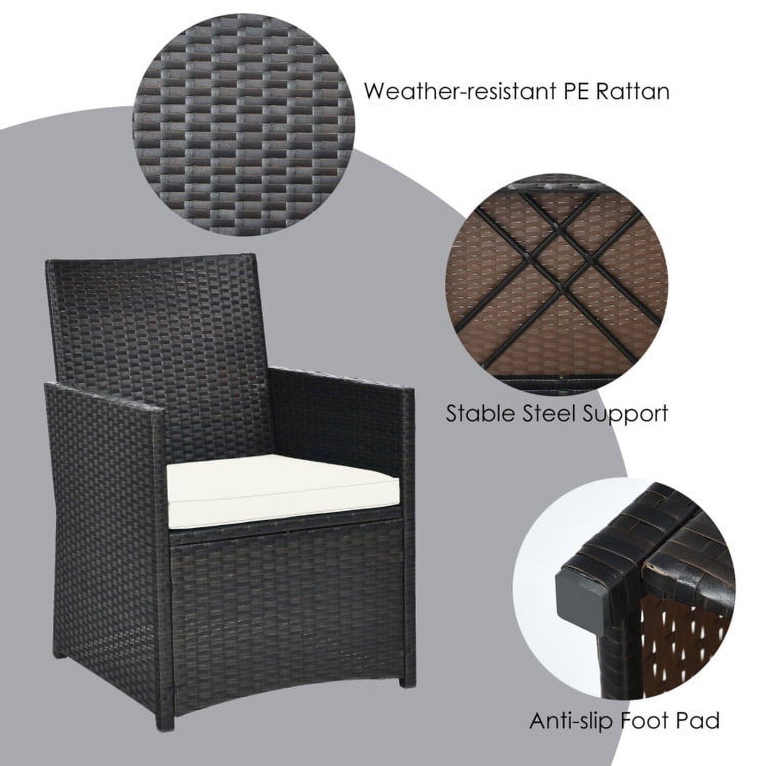 Weather-resistant PE Rattan  
Stable Steel Support  
Anti-slip Foot Pad
