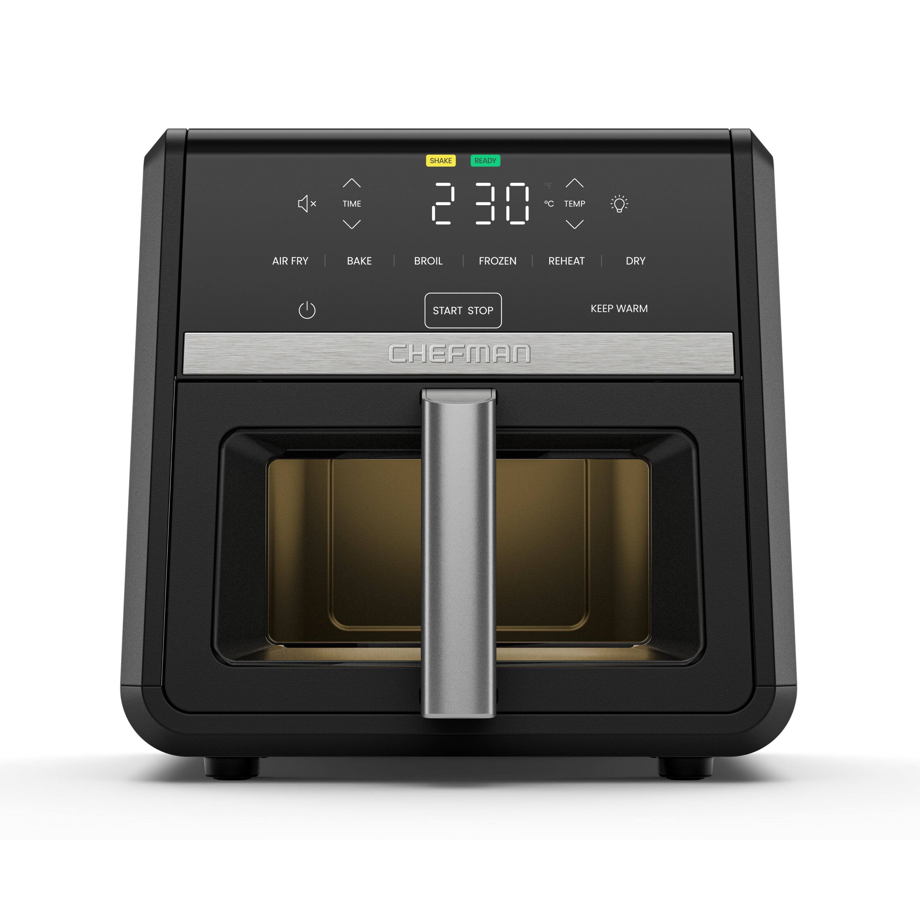 Chefman - TurboFry 7-in-1 Air Fryer, Powerful DC Motor Heats to 450°F, 9-Quart Nonstick Basket - Black