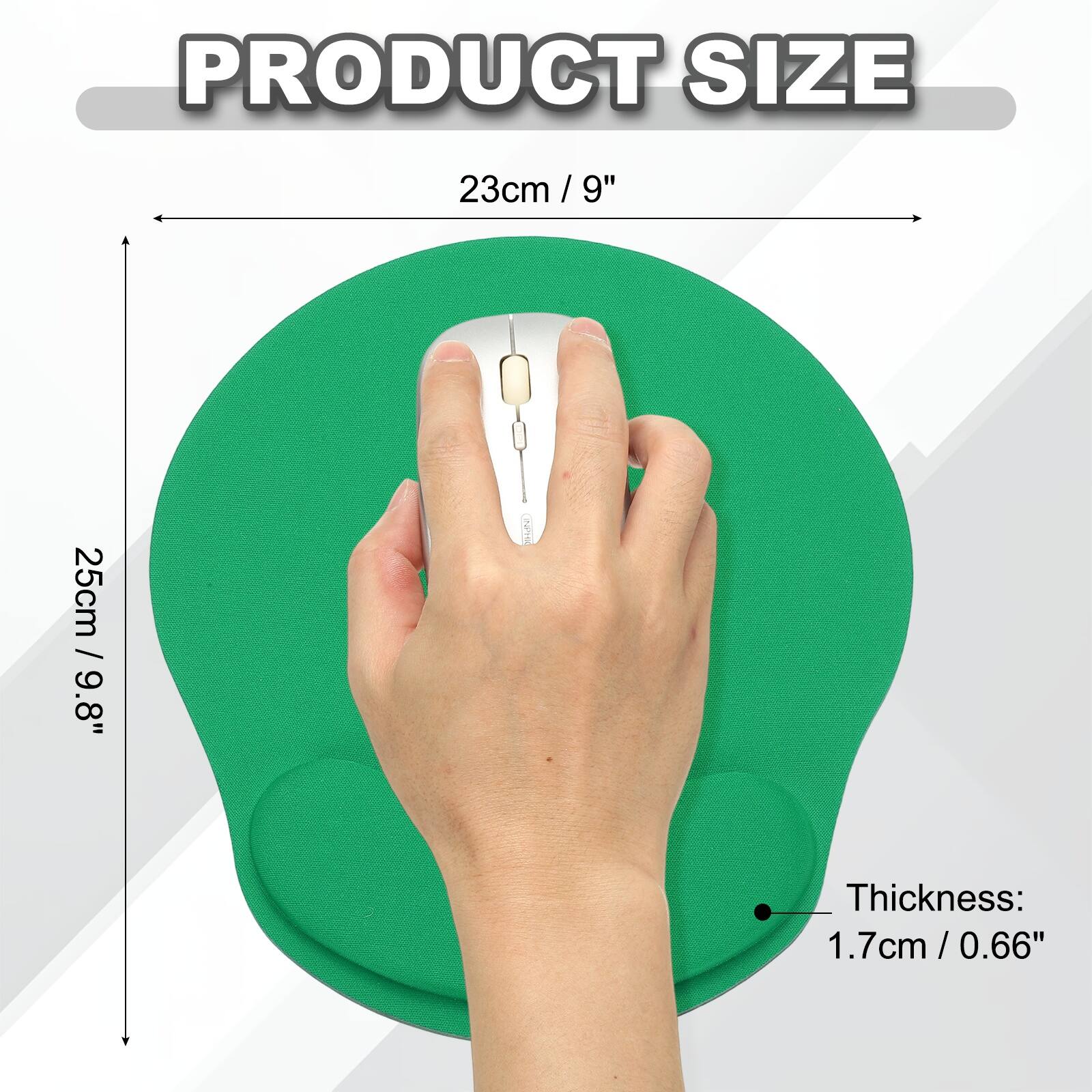 PRODUCT SIZE  
23cm / 9"  
25cm / 9.8"  
Thickness: 1.7cm / 0.66"