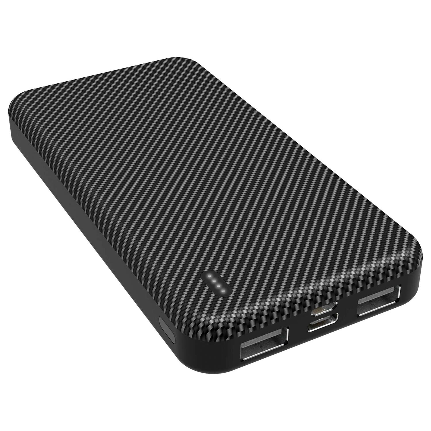 Front. Xyst - Portable Power Pack 6000 mAh, Dual USB, XYS-PB6TCM - Black.