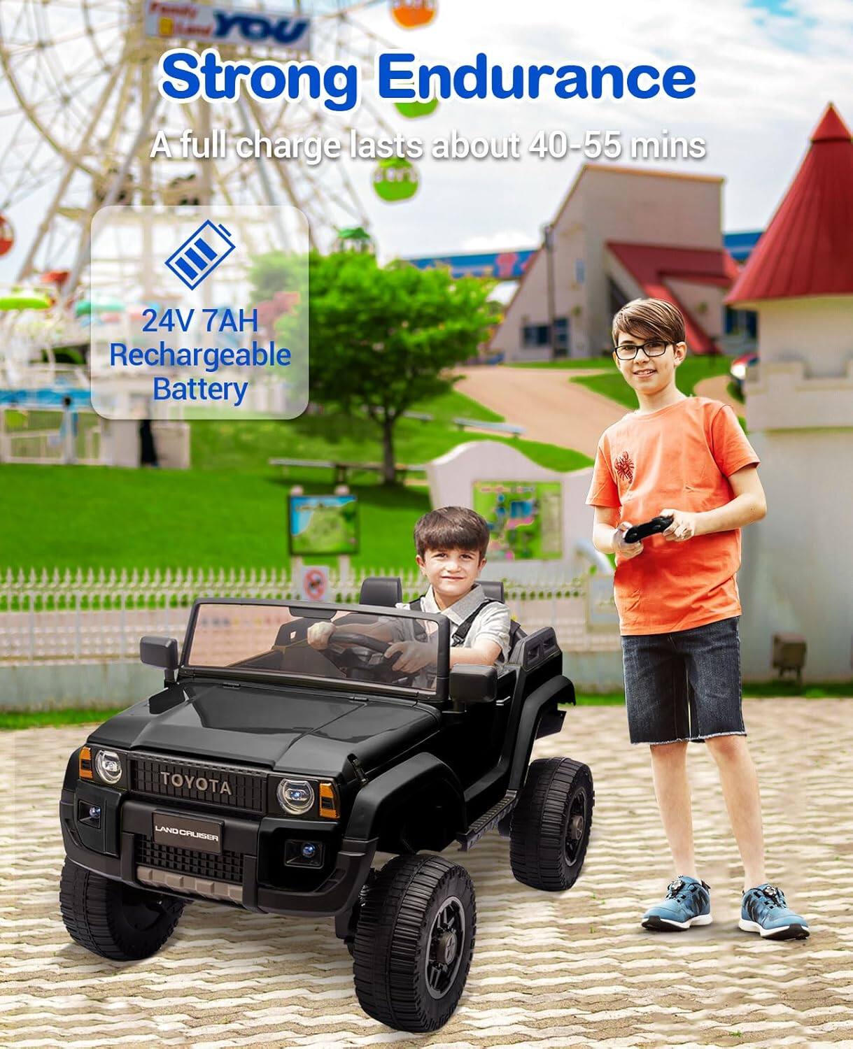 Strong Endurance  
A full charge lasts about 40-55 mins  

24V 7AH Rechargeable Battery