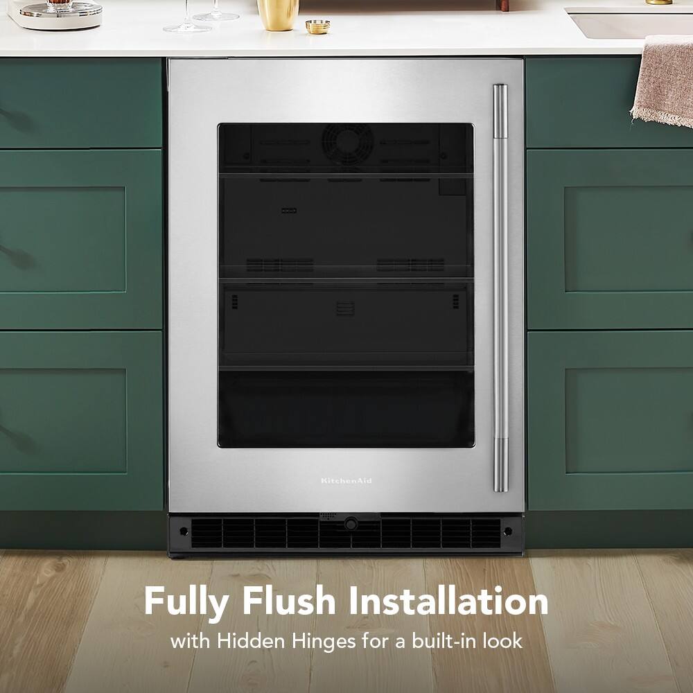 KitchenAid Fully Flush Installation with Hidden Hinges for a built-in look

Fully Flush Installation  
with Hidden Hinges for a built-in look