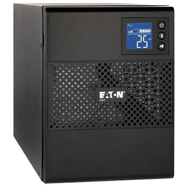 Eaton - 5SC UPS 750VA 525 Watt 120V Line-Interactive Battery Backup Tower USB - Tower - 5 Minute Stand-by - 110 V AC Input - Black