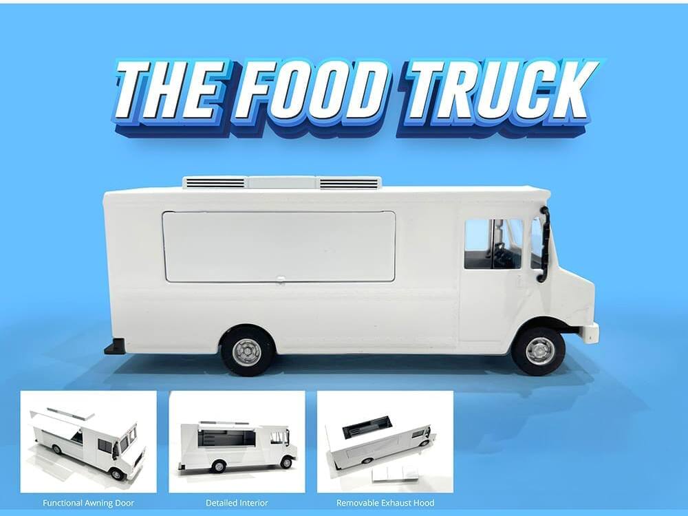 THE FOOD TRUCK

- Functional Awning Door
- Detailed Interior
- Removable Exhaust Hood