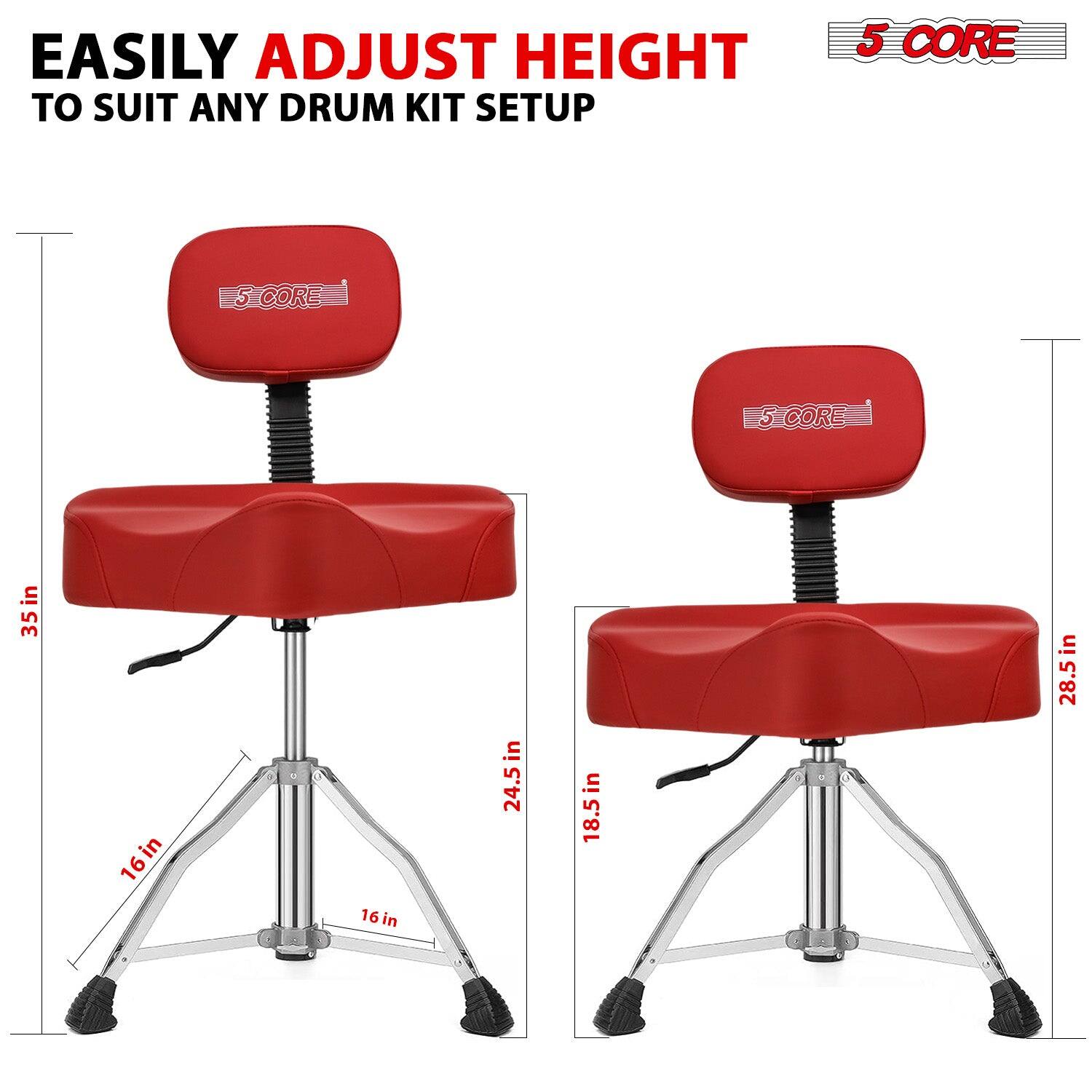 EASILY ADJUST HEIGHT TO SUIT ANY DRUM KIT SETUP

5 CORE

35in

16in

16in

24.5in

18.5in

28.5in