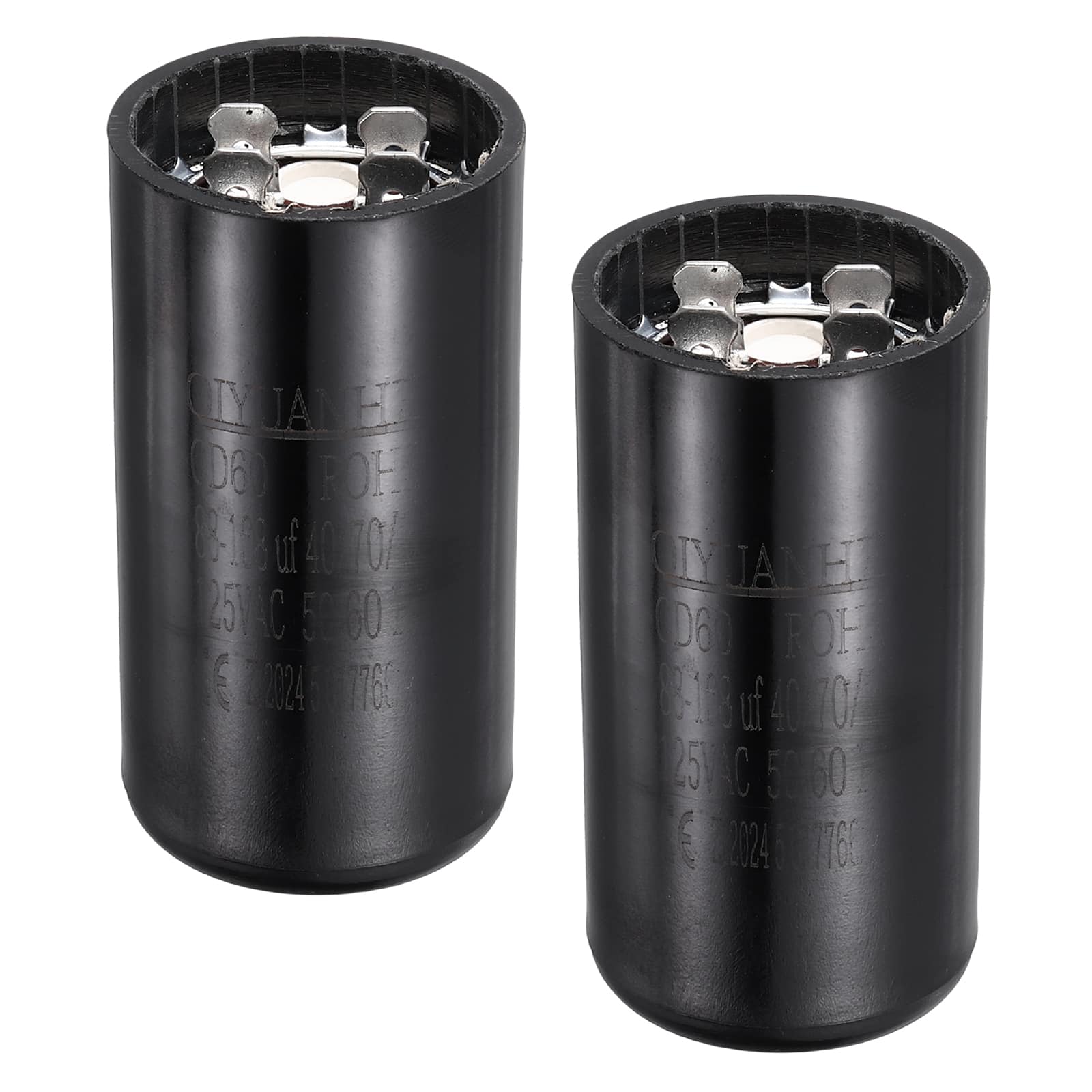 Unique Bargains - 2pcs CD60 Motor Run Capacitor, 88-108uF MFD AC125V, 50-60Hz, for Motor 36x70mm - Black price history on PriceWatchPro