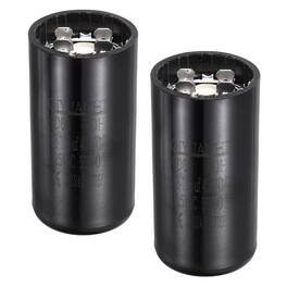 Unique Bargains - 2pcs CD60 Motor Run Capacitor, 88-108uF MFD AC125V, 50-60Hz, for Motor 36x70mm - Black