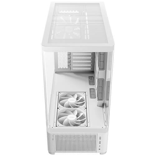 Left. Antec - C6 Curve Air White ATX Mid-Tower Case, Panoramic Tempered Glass, 3 PWM Fans Included, Support 360mm Radiator & 450mm GPU - White.