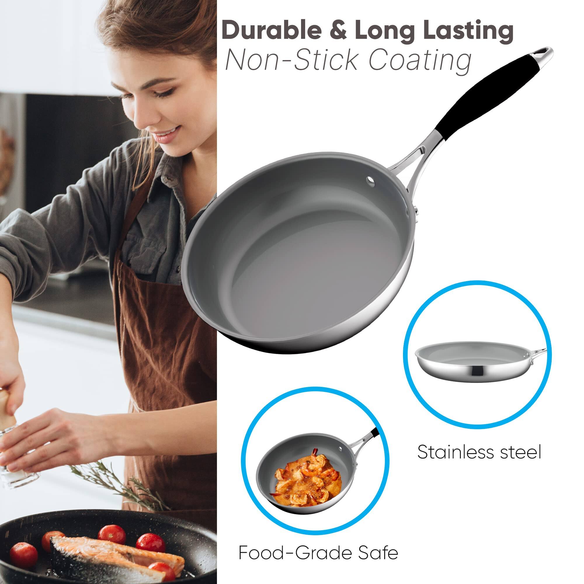 Durable & Long Lasting Non-Stick Coating  
Stainless steel  
Food-Grade Safe