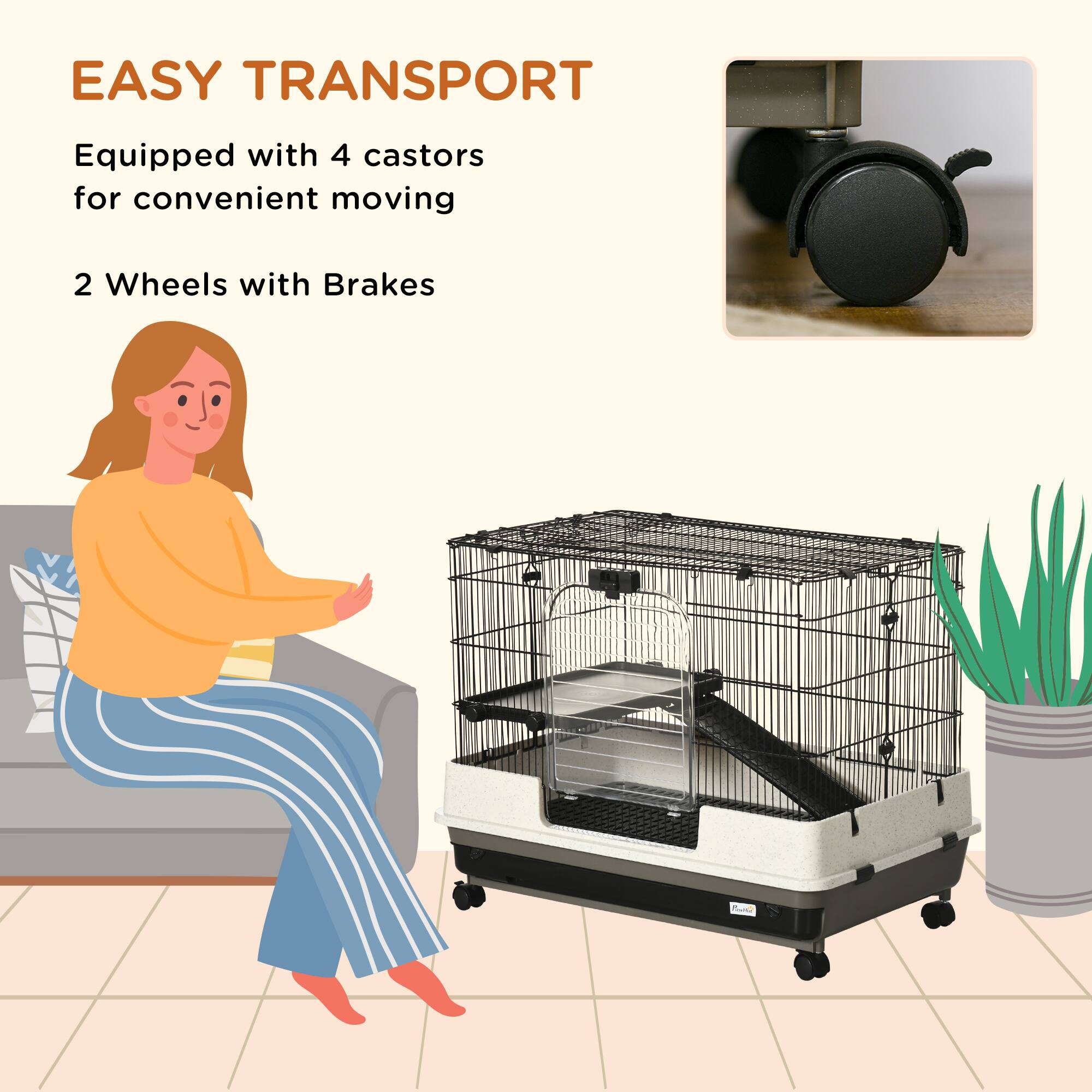 EASY TRANSPORT  
Equipped with 4 castors for convenient moving  
2 Wheels with Brakes