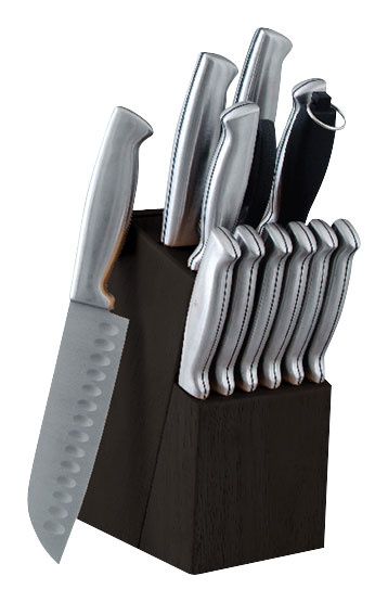 Angle View: Oster - Baldwyn 14-Piece Knife Set - Stainless-Steel