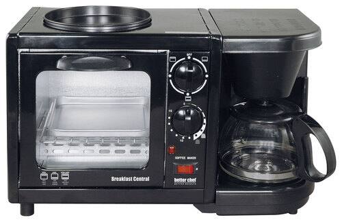 Front Standard. Better Chef - Breakfast Central 3-in-1 Meal Maker - Black.