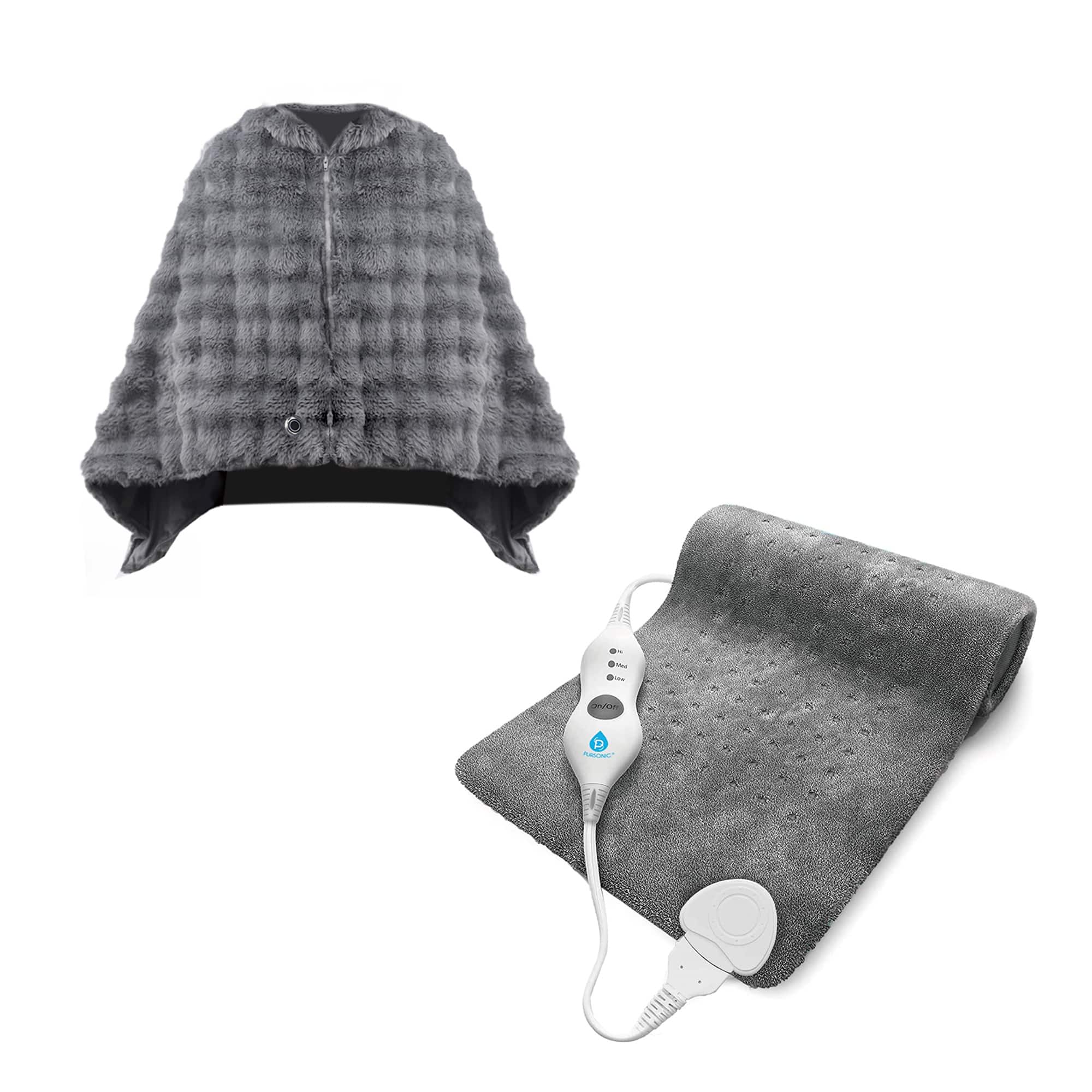 Pursonic - Heated Poncho Shawl & XL Full Body Heating Pad