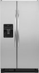 Front Zoom. Amana - 25.4 Cu. Ft. Side-by-Side Refrigerator with Thru-the-Door Ice and Water - Stainless steel.