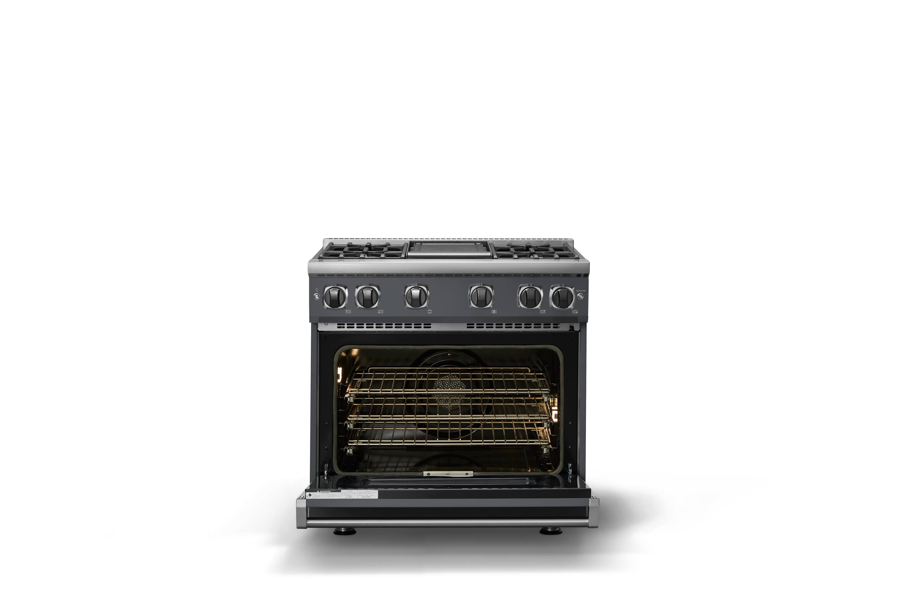Alt View 1. Viking - Pro 7 Series 5.6 Cu. Ft. Freestanding Sealed 4 Burner Gas Convection Range/Griddle - Cast Black - Cast Black.