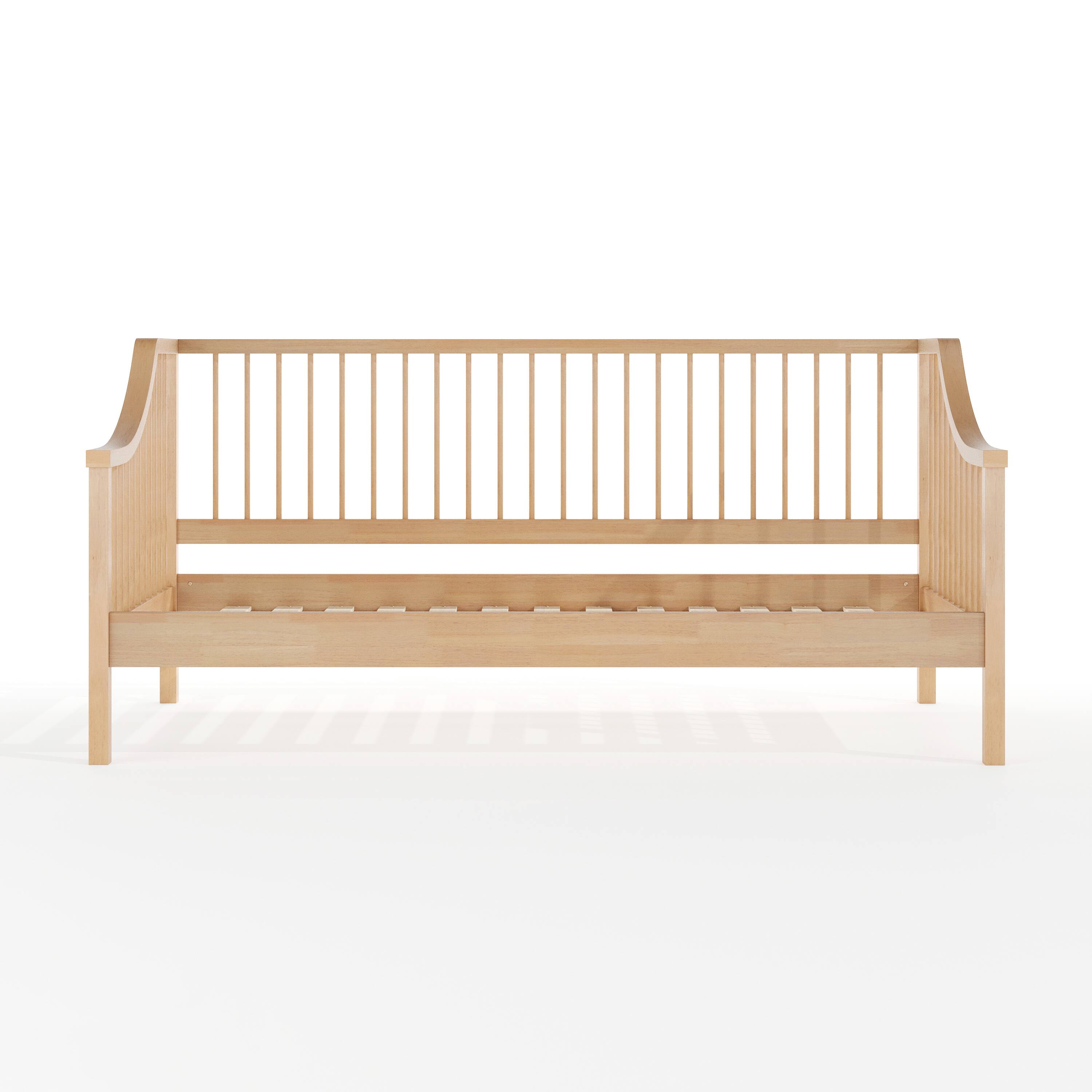 Alt View 8. Martha Stewart - Neely Solid Wood Platform Daybed with Wooden Spindles and Slatted Foundation with No Box Spring Required - Light Beech.