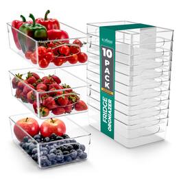 Sorbus - 10-Pack Medium Plastic Organizing Bins – Bins for Organizing, Refrigerator Organizers - Clear