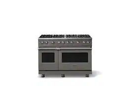 Viking - Pro 5 Series 6.1 Cu. Ft. Freestanding Sealed 8 Burner Gas Convection Range - Damascus Gray - Damascus Gray