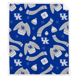 Pegasus - Kentucky Wildcats 60" x 70"-Ugly Sweater Flannel Fleece Sherpa Blanket - Multicolor