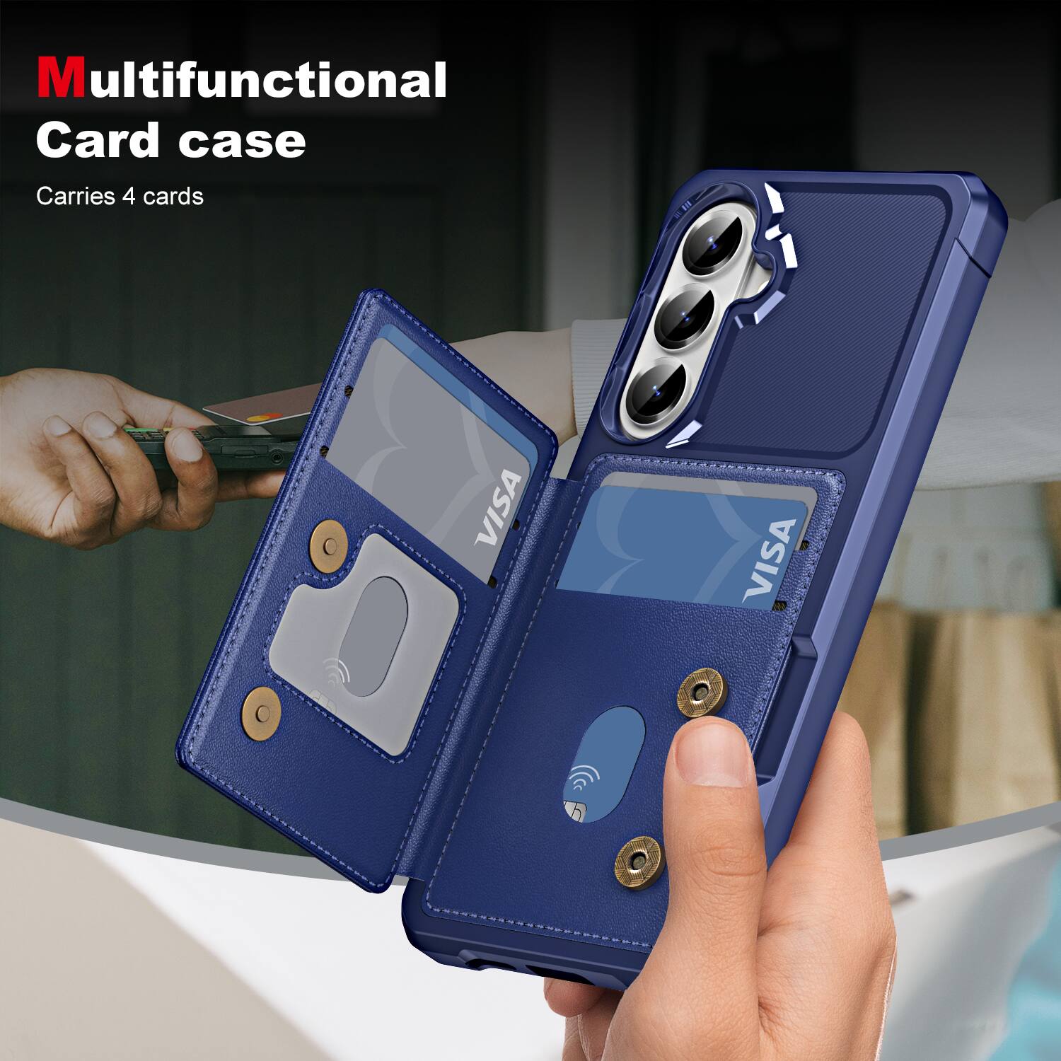Multifunctional Card case  
Carries 4 cards