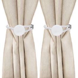 Unique Bargains - Premium 2pcs Rope Curtain Tiebacks with Buckle Decorative Holders for Home Office Thin Sheer Window Curtains - White