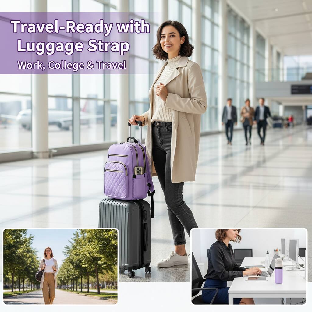 Travel-Ready with Luggage Strap  
Work, College & Travel