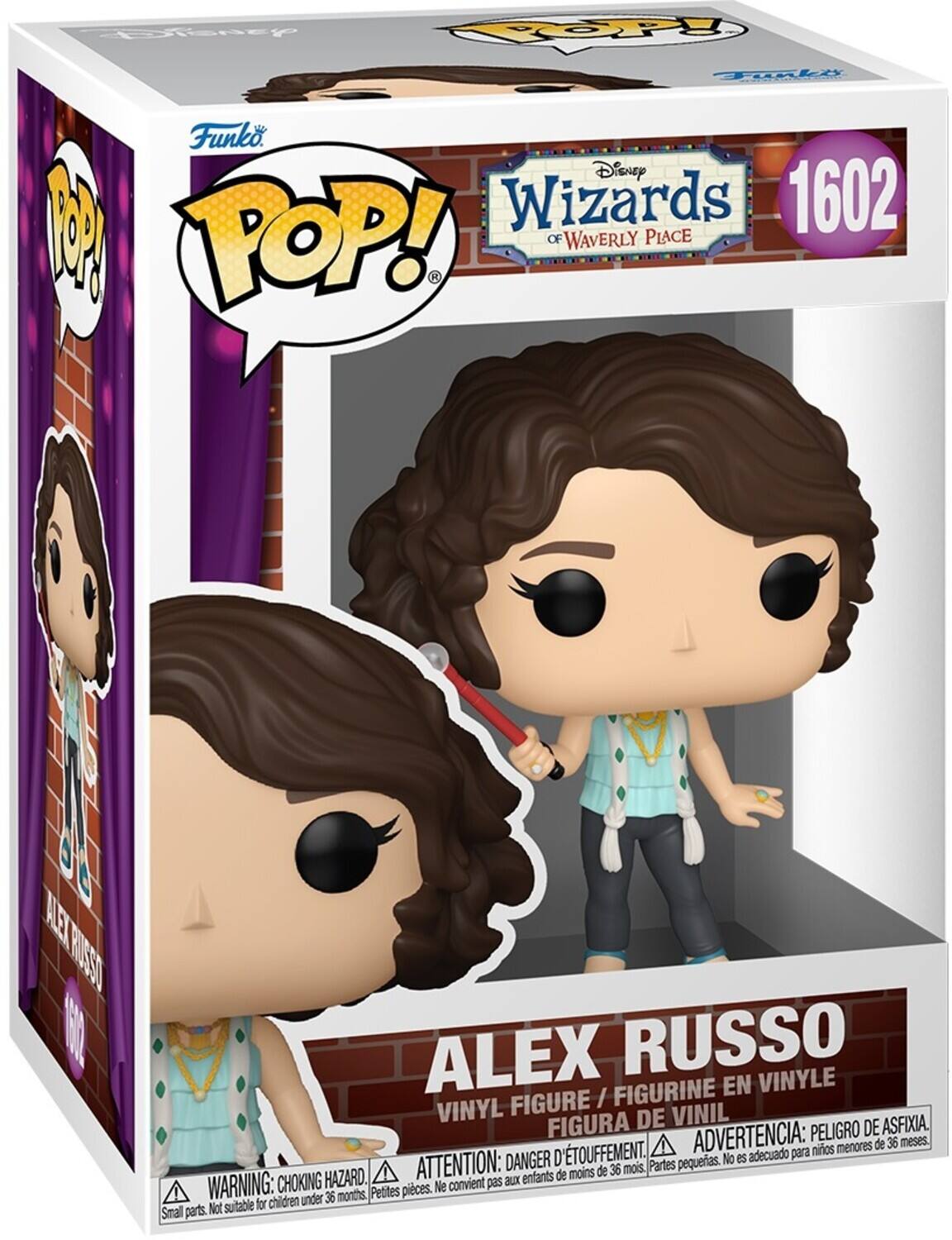 Disney  
Wizards of Waverly Place  

Funko  
POP!  

1602  

ALEX RUSSO  
VINYL FIGURE / FIGURINE EN VINYLE / FIGURA DE VINIL  

WARNING: CHOKING HAZARD. Small parts. Not suitable for children under 36 months.  
ATTENTION: DANGER D'ÉTOUFFEMENT. Petites pièces. Ne convient pas aux enfants de moins de 36 mois.  
ADVERTENCIA: PEIGRO DE ASFIXIA. Partes pequeñas. No es adecuado para niños menores de 36 meses.