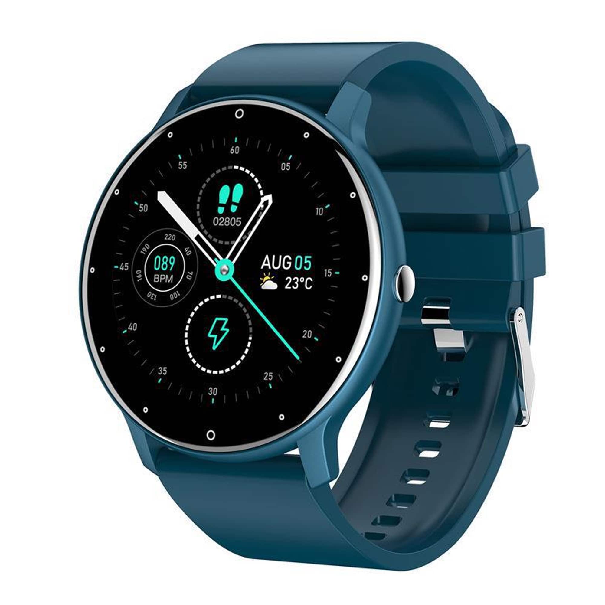 YONWAY - Smartwatch - Ultra-Thin Lightweight Body, Heart Rate Monitor, Scientific Sleep Monitoring, Waterproof for Everyday Use - Blue - (2025)