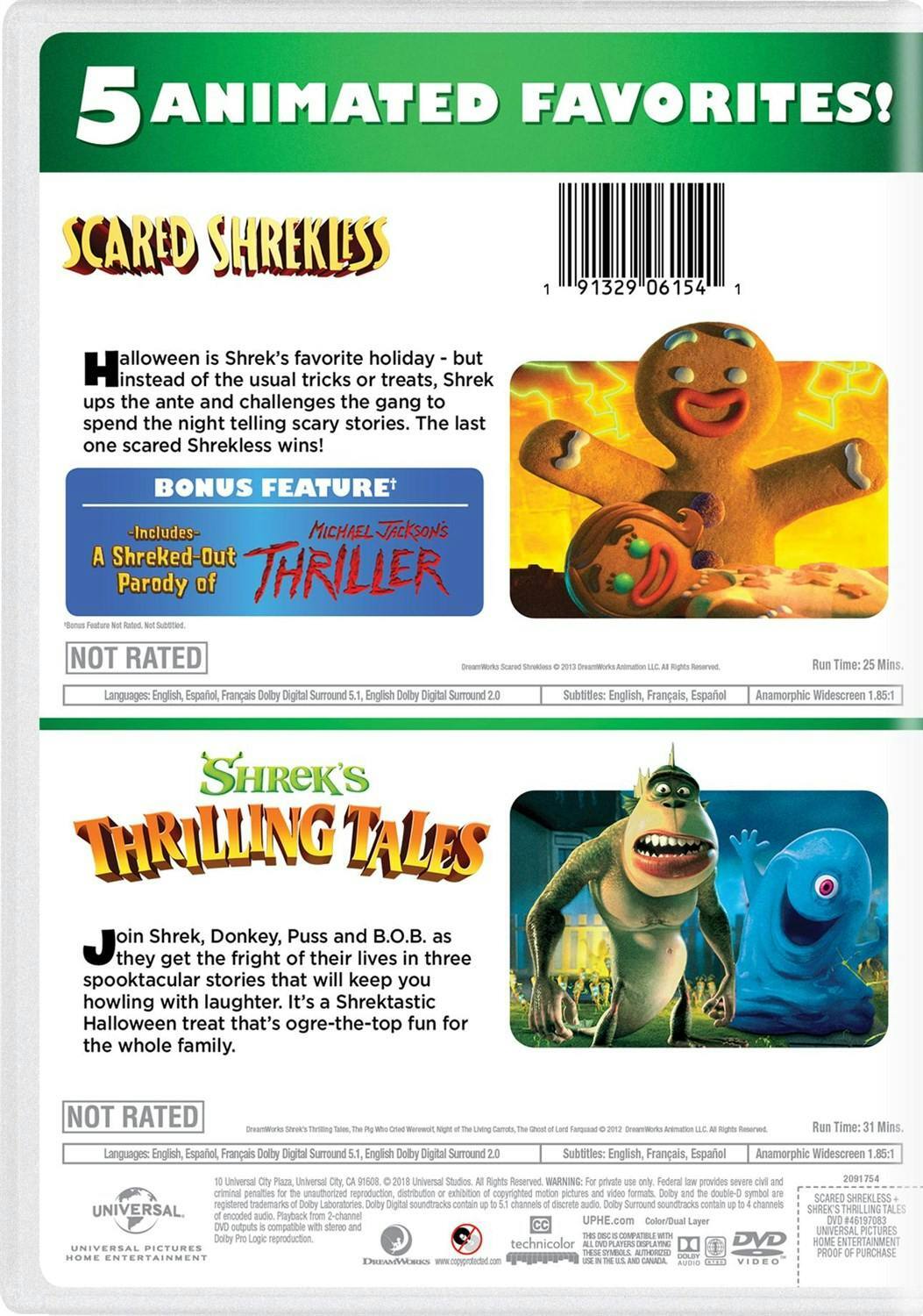 Back. Scared Shrekless/Shrek's Thrilling Tales (DVD Double Feature) [DVD].