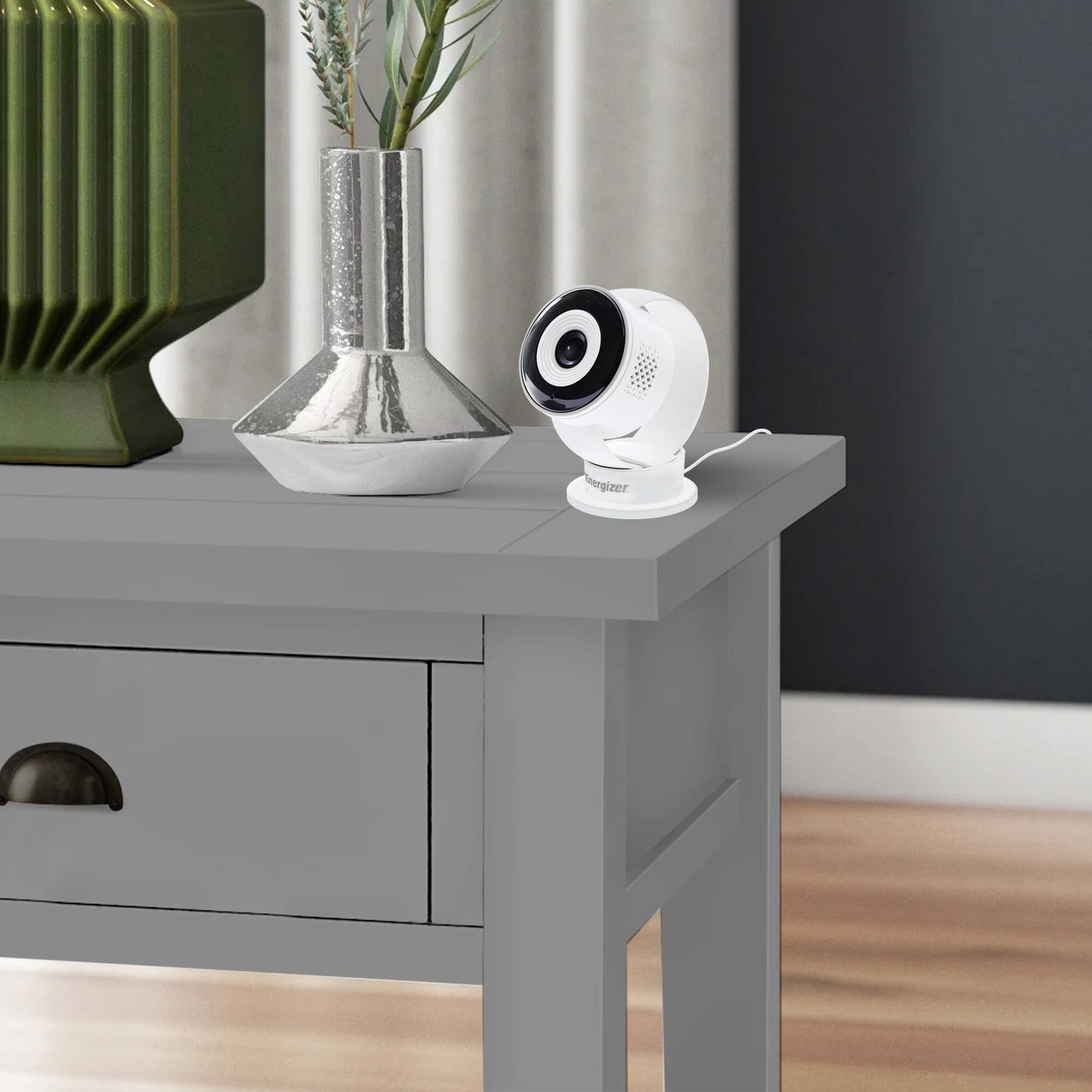 Angle. Energizer - Energizer Smart Wi-Fi White Indoor Camera, 1080P Full HD, Cloud/Micro-SD Card Support, 2.4GHz WiFi - White.