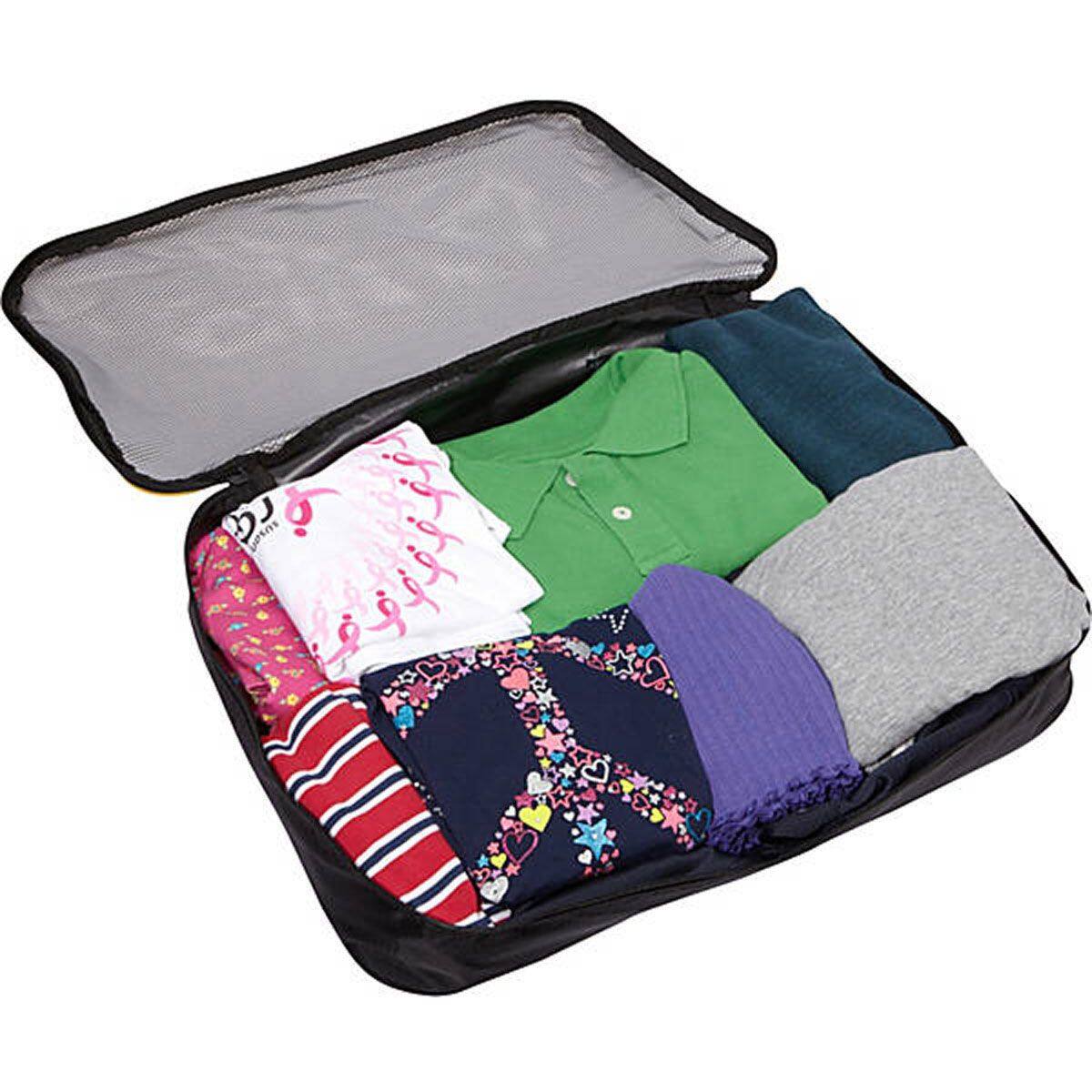 Angle. A.Saks - A.SAKS Set of 3 Square Travel Bags (SM, MD, LG) - Black.