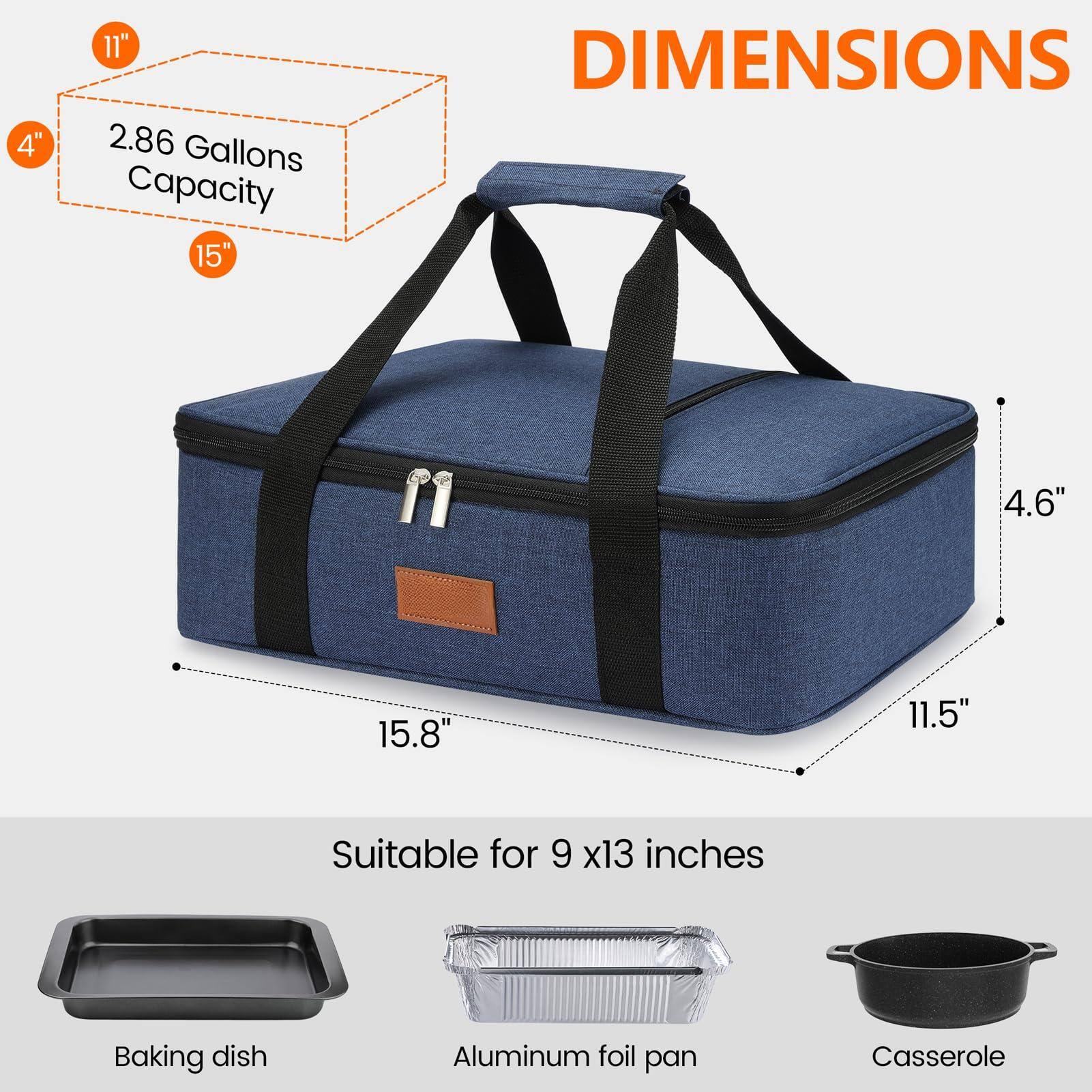 - 4" x 11" x 15" Dimensions
- 2.86 Gallons Capacity
- Suitable for 9 x 13 inches
- Baking dish
- Aluminum foil pan
- Casserole