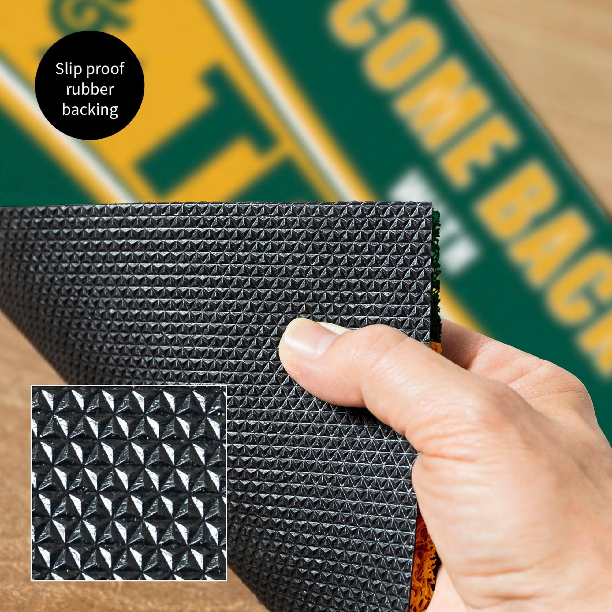 Slip proof rubber backing  
COME BAC