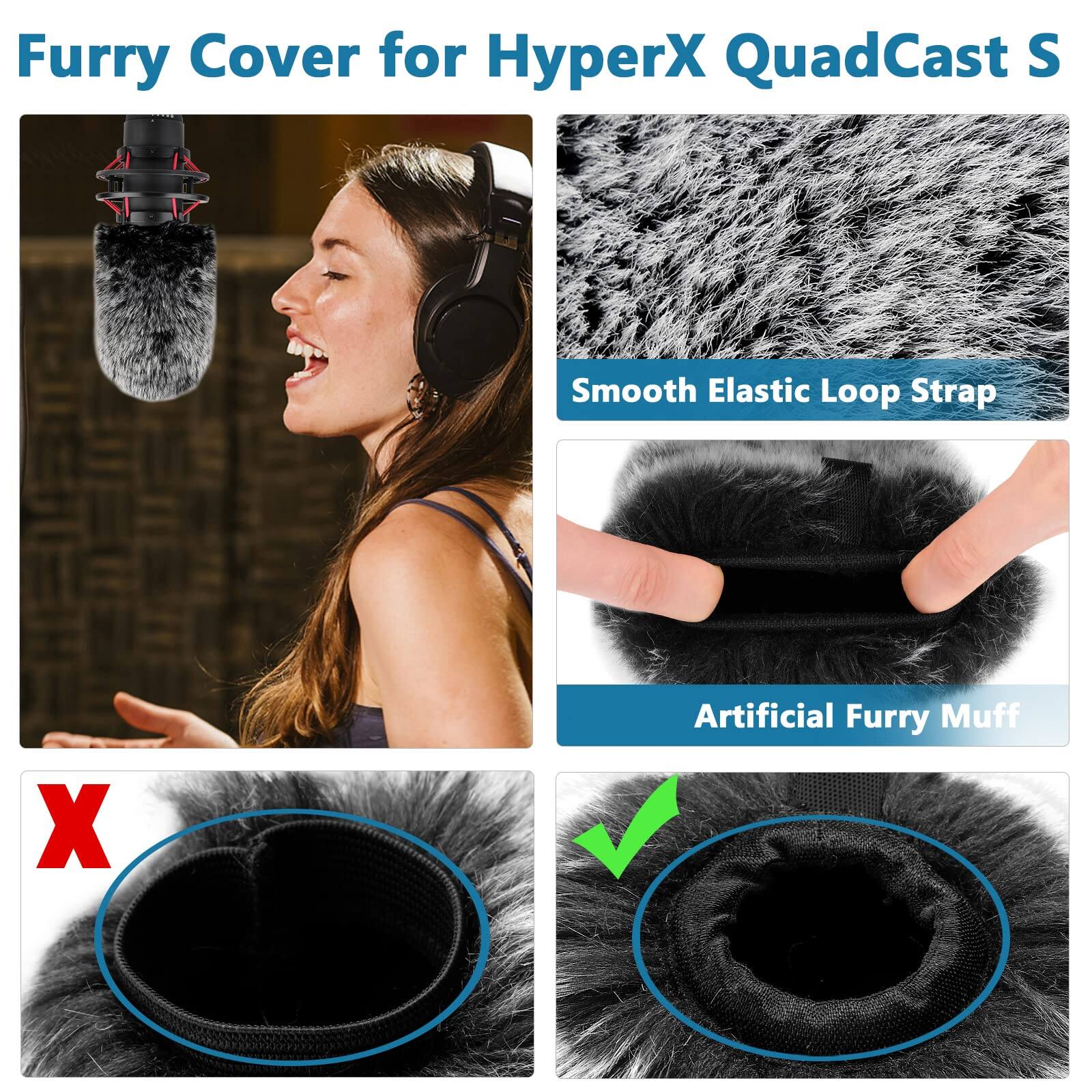 Furry Cover for HyperX QuadCast S

- Smooth Elastic Loop Strap
- Artificial Furry Muff

X
✓