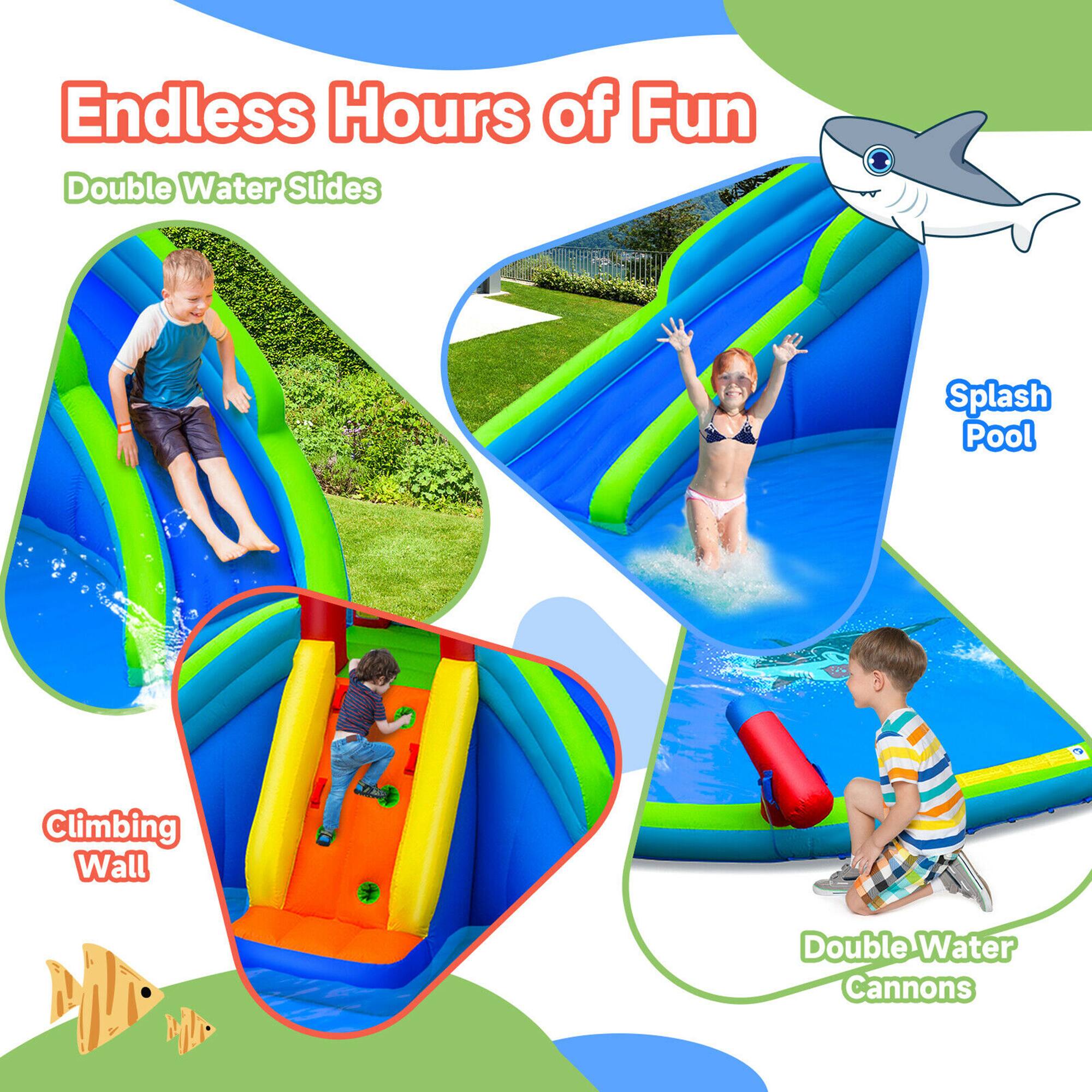 Endless Hours of Fun

Double Water Slides

Splash Pool

Climbing Wall

Double Water Cannons