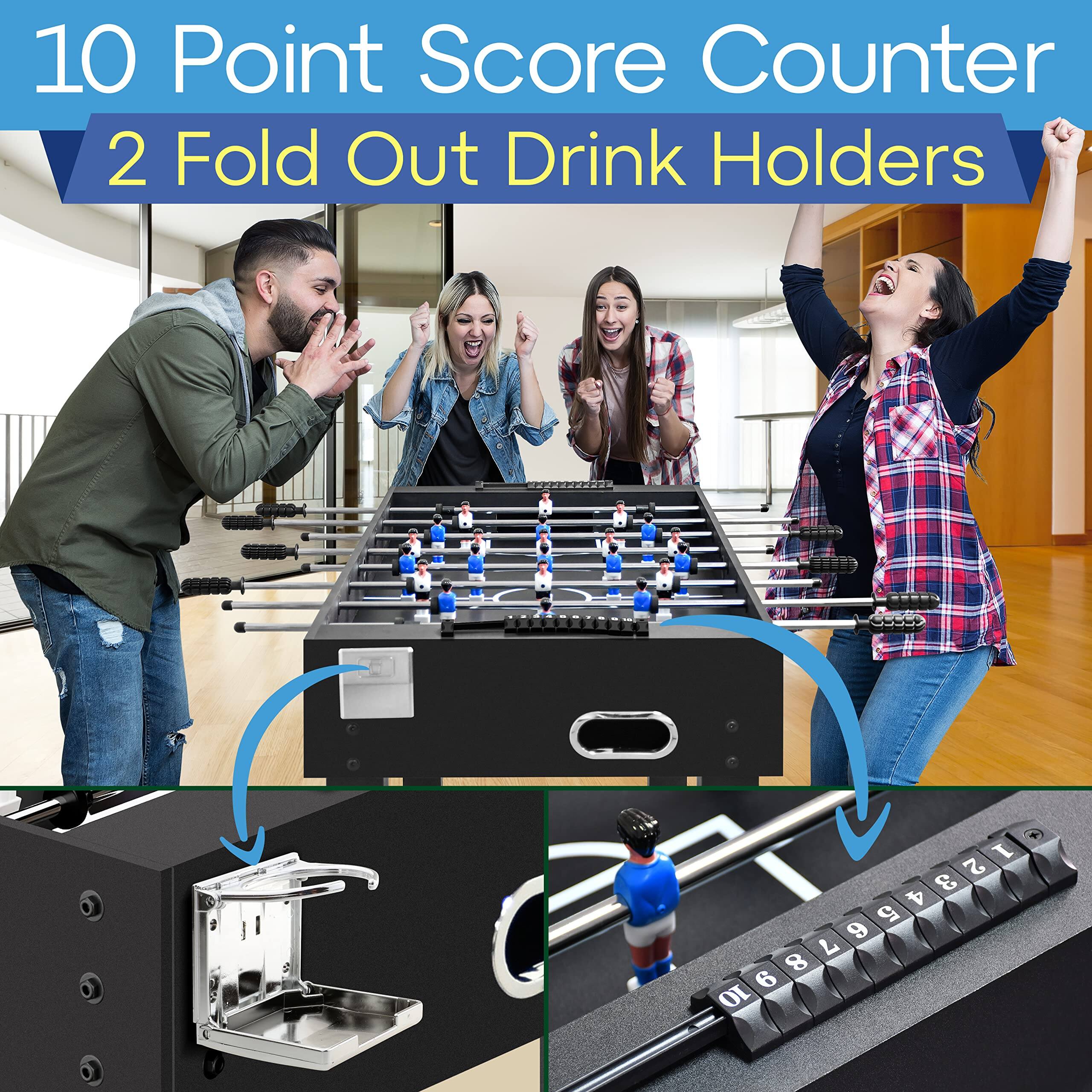 10 Point Score Counter  
2 Fold Out Drink Holders