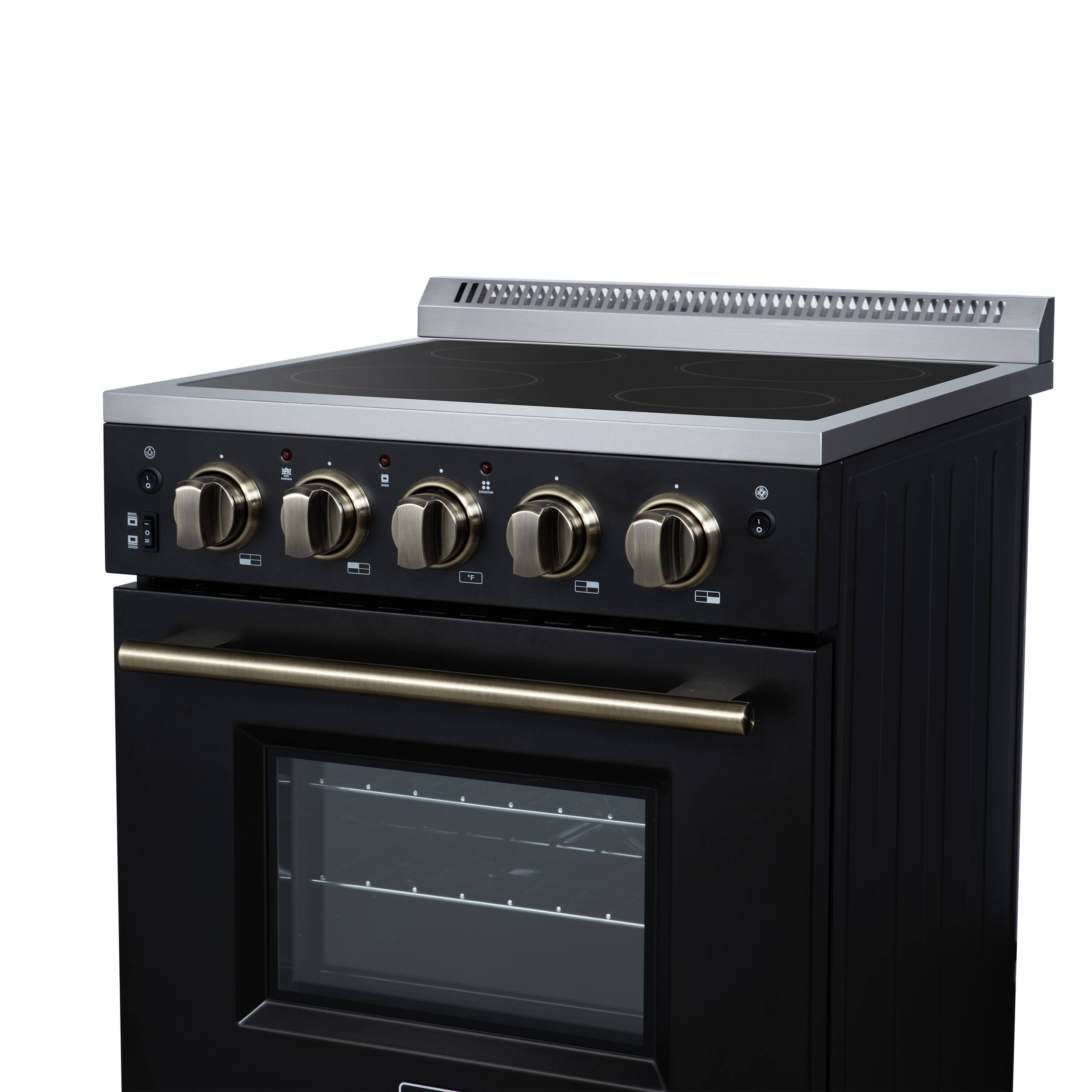 Alt View 10. Forno Appliances - Loiano 2.3 Cu. Ft. Freestanding Electric Range with Storage Drawer - Black.
