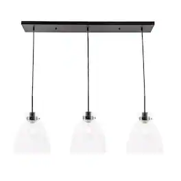 Living District - Frey 3 light pendant - Black And Clear Glass