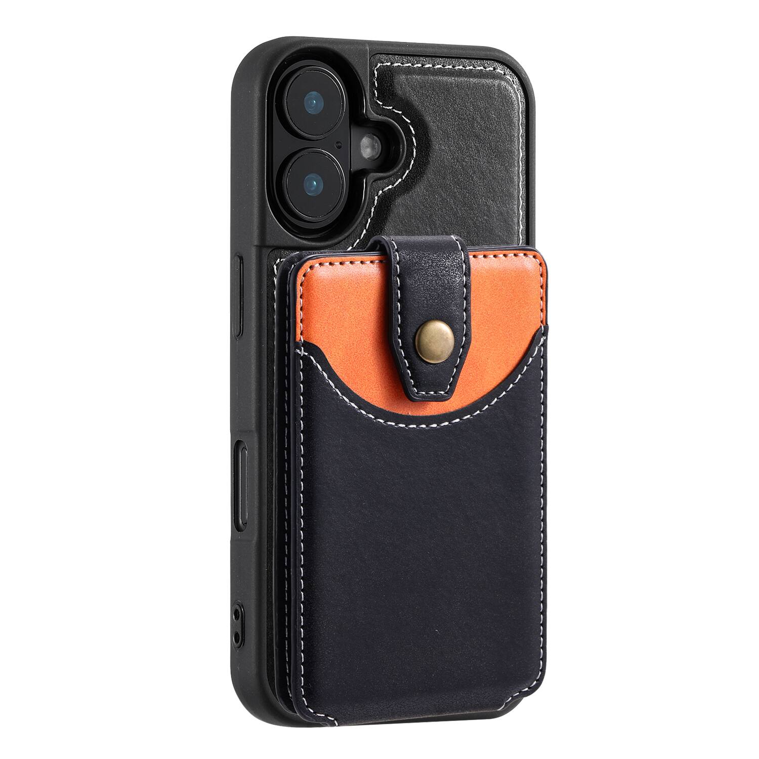 Alt View 2. Dteck - For Apple iPhone 17 Wallet Case,2-in-1 Magnetic Detachable Faux Leather Wallet Flip Stand Card Holder TPU Inner Cover - Black.