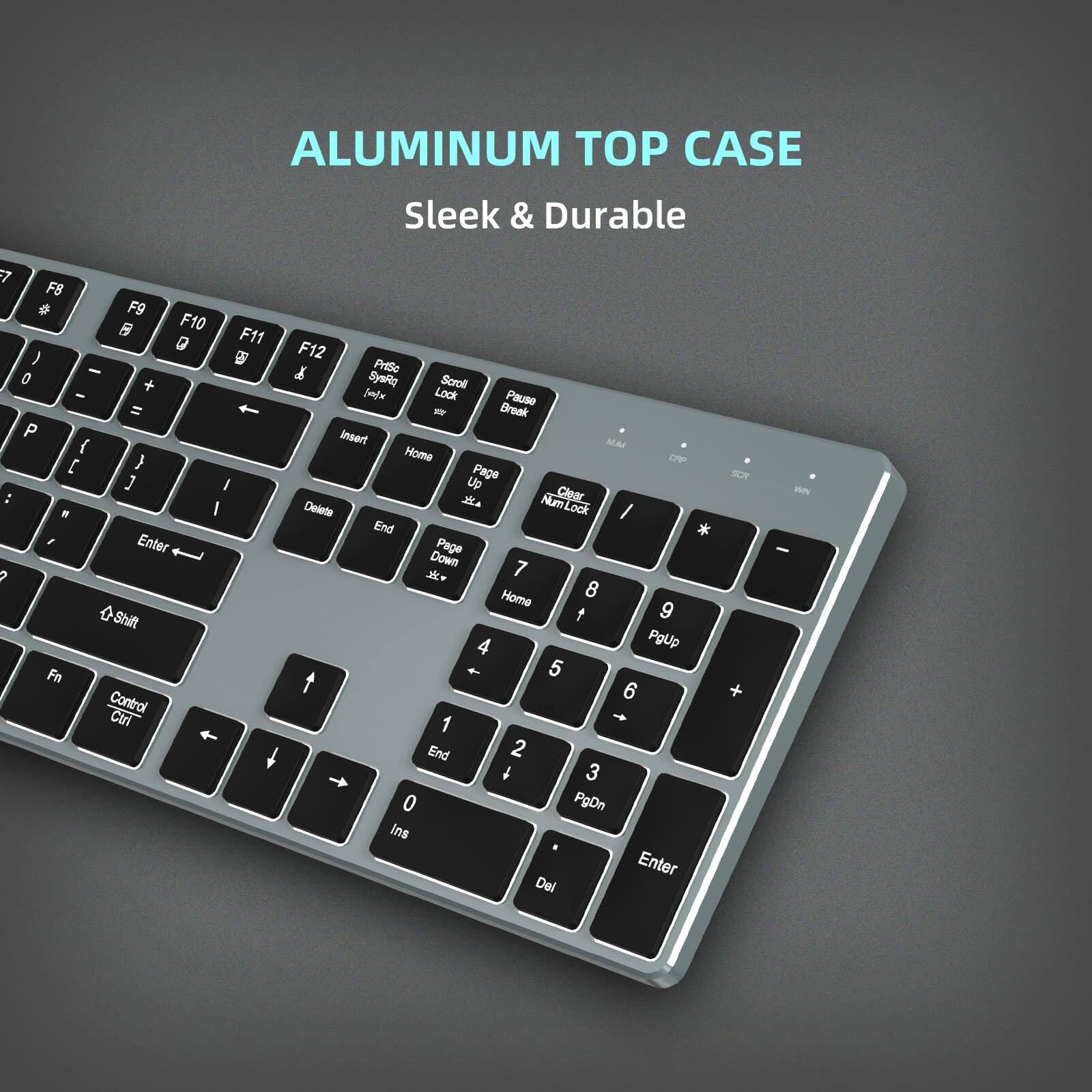 ALUMINUM TOP CASE  
Sleek & Durable  

F7 F8 F9 F10 F11 F12  
0 - + = P [ ] I : , Enter  
O Shift Fn Control Ctri  
Insert Home Page Up  
Delete End Page Down  
NumLock Scroll Lock Pause  
Clear  
7 8 9 4 5 6 1 2 3 0 Ins Del  
PgUp PgDn