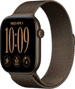 Apple Watch Series 12 (GPS + Cellular) 46mm Aluminum Case with Dark Bronze Milanese Loop - M/L - Dark Bronze - (2026)