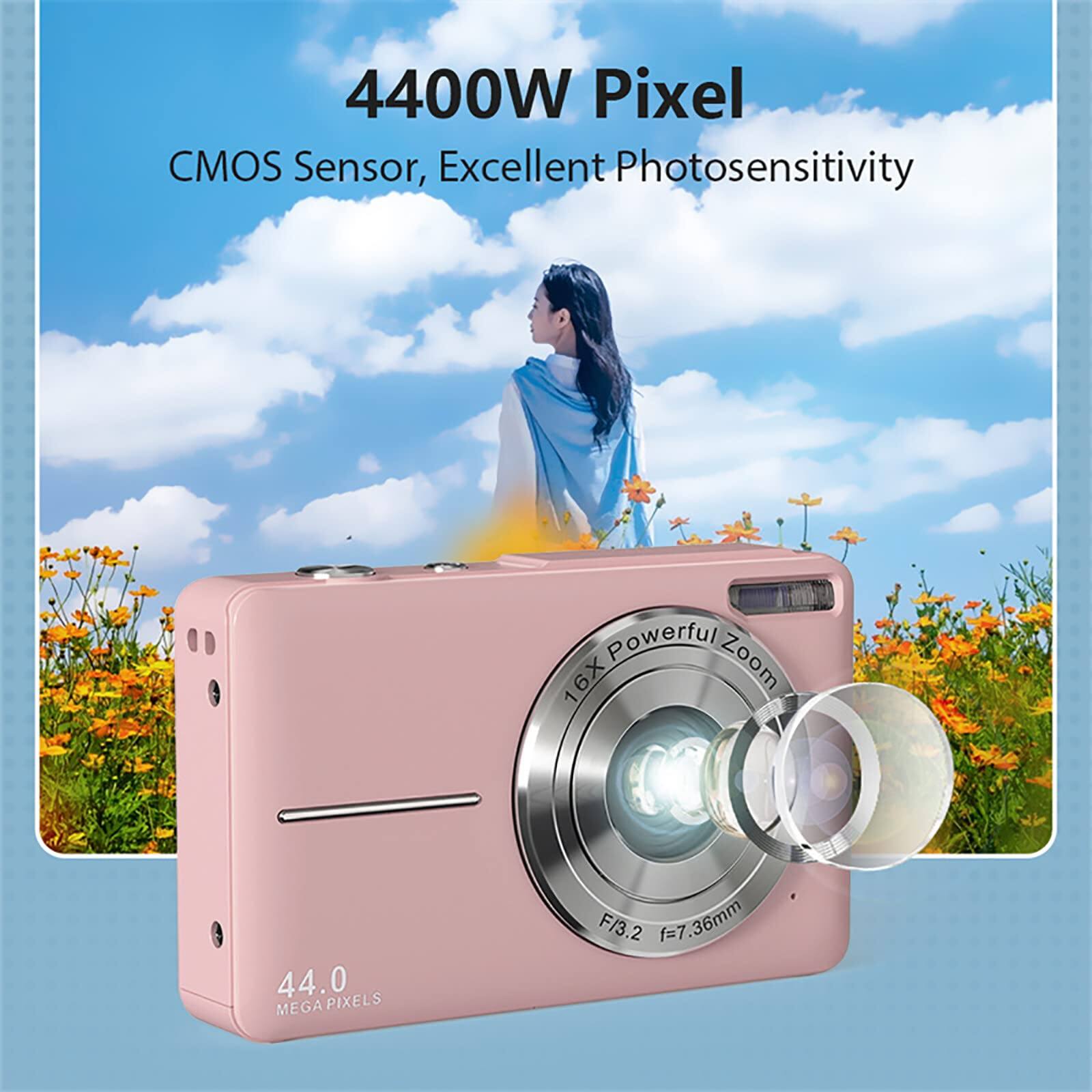 4400W Pixel CMOS Sensor, Excellent Photosensitivity  
16X Powerful Zoom  
44.0 MEGA PIXELS  
F/3.2 f=7.36mm