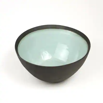 Front. Euro Ceramica Home - Diana 9-inch Professional Porcelain Serving Bowl - tint; gray.