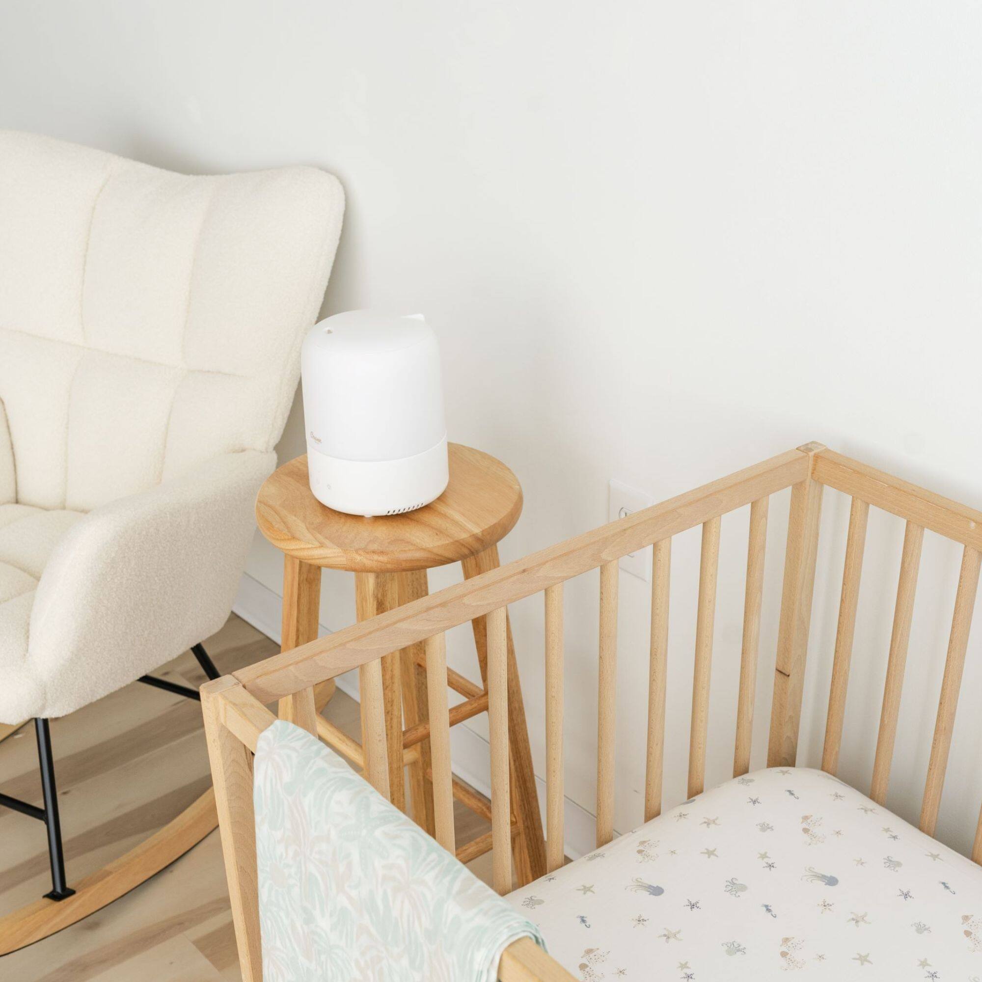 Alt View 1. CRANE - 3-in-1 Compact Humidifier for Baby Nursery | 0.5 Gallon with Sleep Support Light & Aroma Diffuser - White.
