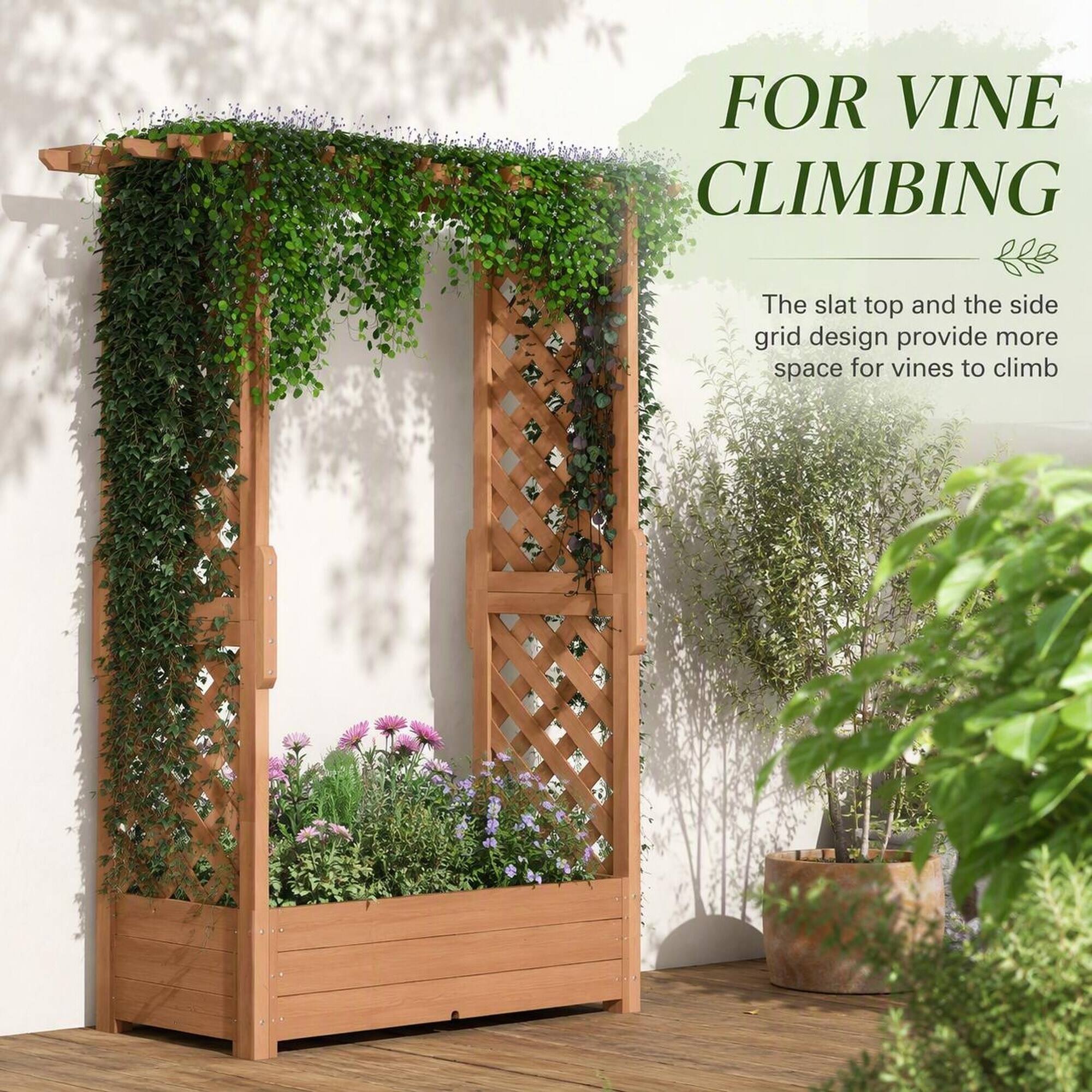 FOR VINE CLIMBING

The slat top and the side grid design provide more space for vines to climb